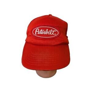 Vintage Peterbilt Trucker Hat Red Snapback One Size